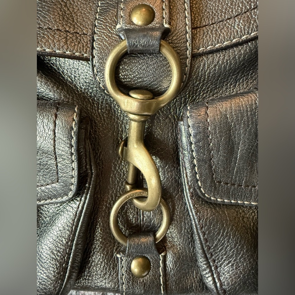 RARE VINTAGE Coach Metallic Leather Legacy Brooklyn Messenger Tote G06K-7466